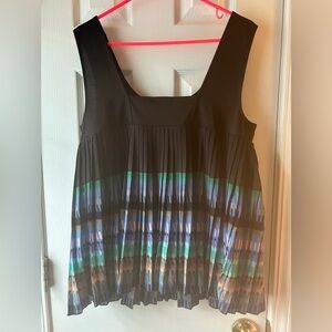 ANTHROPOLOGIE Deletta Black Pleated Shirt